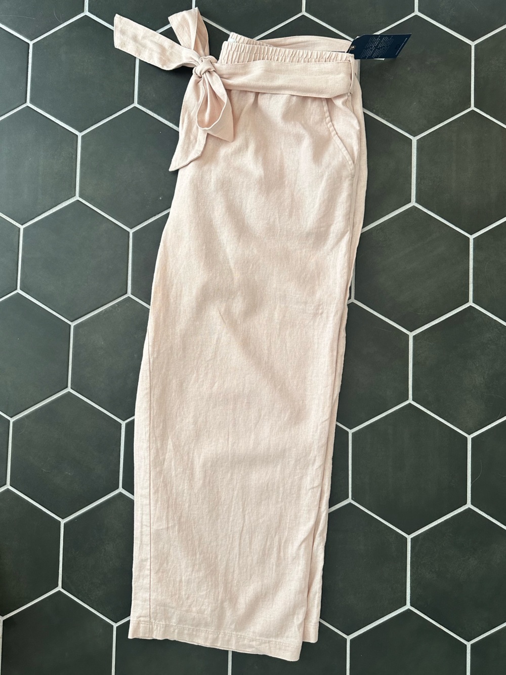 NWT- Blush Pink Linen-Blend Pants